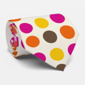 Cravate 60s 70s Boho Polka Dot Hippy Retro Tie (Roulé)