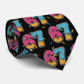 Cravate 67 Drôle Mème Crème de glace Six sept Gen Alpha (Roulé)