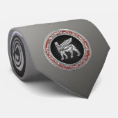 Cravate [700] Bulle à ailes babylonienne [Argent] [3D] (Roulé)