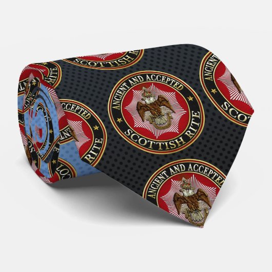 Cravate [700] Le rite écossais Double-a dirigé Eagle (Roulé)