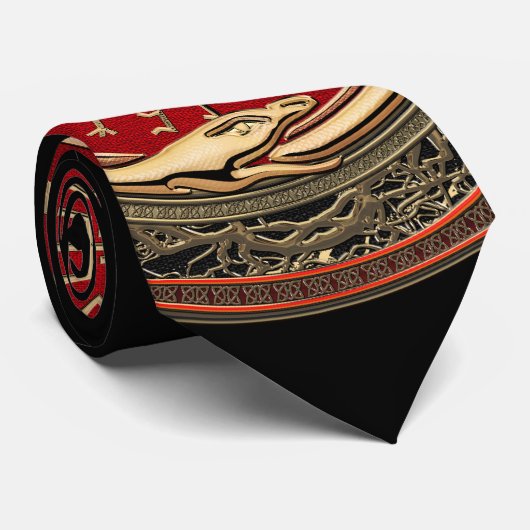 Cravate [700] Vegvisir - Viking Gold Magic Runic Compass (Roulé)