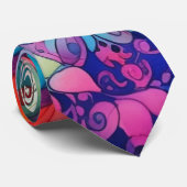 Cravate 70s 60s Psychedelic Hippy Retro Hip (Roulé)