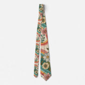Cravate 70s Brown Floral Custom Tie – Elegant Fashion (Dos)