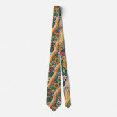 Cravate 70s Brown Floral Custom Tie – Elegant Fashion (Devant)