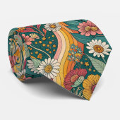 Cravate 70s Brown Floral Custom Tie – Elegant Fashion (Roulé)