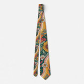 Cravate 70s Brown Floral Custom Tie – Elegant Fashion (Dos)