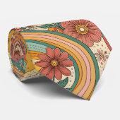 Cravate 70s Brown Floral Custom Tie – Elegant Fashion (Roulé)