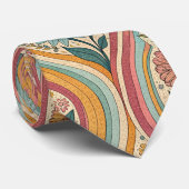 Cravate 70s Brown Floral Custom Tie – Elegant Fashion (Roulé)