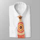 Cravate 70s Retro Circular Geometric Pattern. (Attaché)