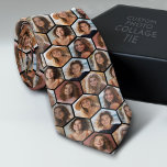 Cravate 7 Photo Collage - funky honeycomb motif - noir<br><div class="desc">BE PATIENT — Il faut du temps pour charger des photos — Ce montage de photos amusant comprend un espace pour 7 photos. La grille comprend une grille de photos en forme d'hexagone ou de nid d'abeille avec beaucoup d'espace pour ajouter vos photos de fête préférées. Les photos carrés fonctionnent...</div>
