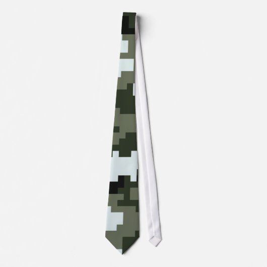 Cravate 8 Bit Pixel Digital Urban Camouflage / Camo (Devant)