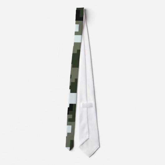 Cravate 8 Bit Pixel Digital Urban Camouflage / Camo (Dos)
