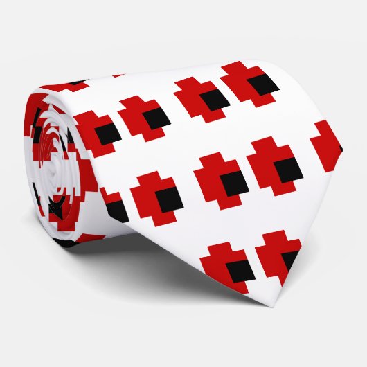 Cravate 8 bits Éffrayants yeux rouges (Roulé)