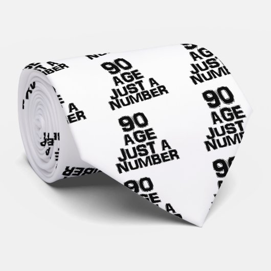 Cravate 90 Âge Juste Un Nombre Design Anniversaire (Roulé)