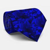 Cravate A202 Rich Blue and Black Abstract Design (Roulé)