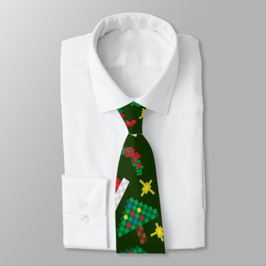 cravate à 8 bits de Noël (Attaché)