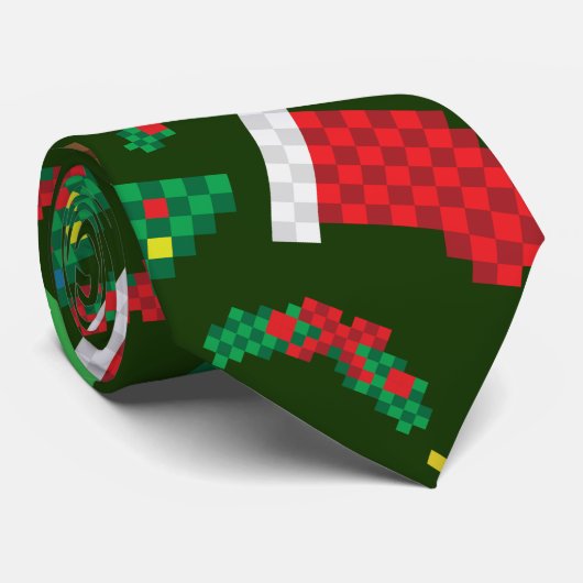 cravate à 8 bits de Noël (Roulé)