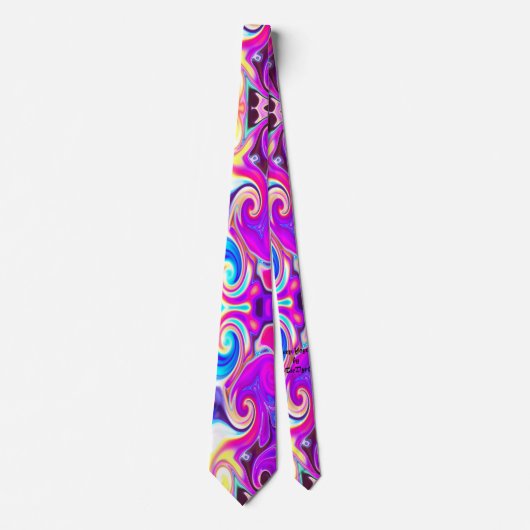 Cravate à arc-en-ciel coloré psychédélique (Devant)
