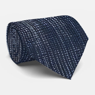 Cravate à bande de denim bleu foncé et clair