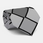 Cravate à carreaux gris et noir (Roulé)