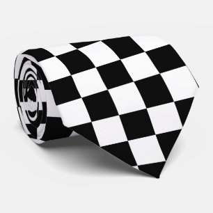 Cravate à carreaux noir et blanc Racing Silks Derb