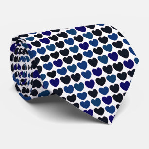 cravate à coeur bleu et noir