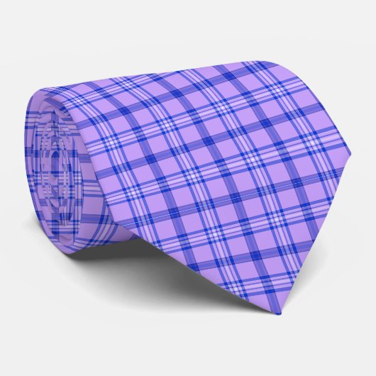 Cravate à col classique à carreaux bleu violet (Roulé)