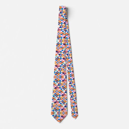 Cravate A colorful necktie with a vibrant geometric  (Devant)