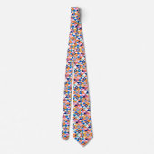 Cravate A colorful necktie with a vibrant geometric  (Dos)