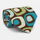 Cravate à cravate à motifs Retro Blue Green Circle (Roulé)
