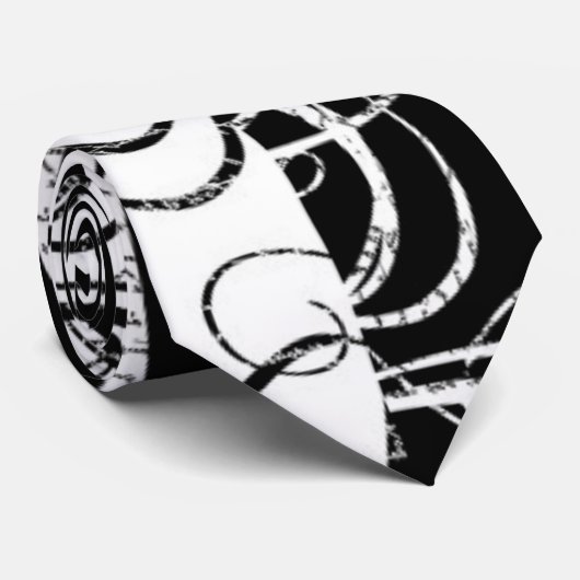 cravate à cravate blanche noire à deux tons (Roulé)