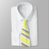 Cravate à cravate jaune, blanc et gris (Attaché)