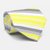 Cravate à cravate jaune, blanc et gris (Roulé)