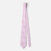 cravate à cravate rose et blanc Polka (Devant)