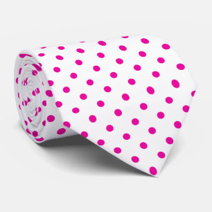 cravate à cravate rose et blanc Polka