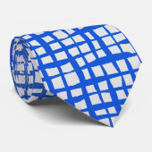 Cravate à damiers 01 Blue.b Offwhite BG (Roulé)