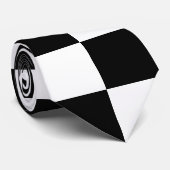 Cravate à damiers carré noir et blanc (Roulé)