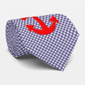 Cravate À damiers en vichy motif et Ancre rouge (Roulé)