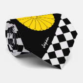 Cravate à damiers Japon Cravate, drapeau japonais mode (Roulé)