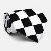 Cravate à damiers Motif noir et blanc (Roulé)