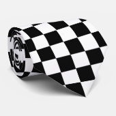 Cravate À damiers noir pasta (Roulé)