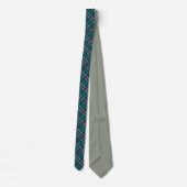 Cravate à damiers Plaid Bleu Vert Violet Et Turquoise (Dos)