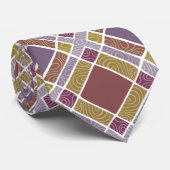 Cravate à damiers Plaid Diamant - Brown Or (Roulé)