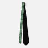 Cravate à damiers Plaid Tartan Vert Grandes Sur Noir (Dos)