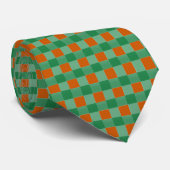Cravate À damiers tendance (vert orange) (Roulé)