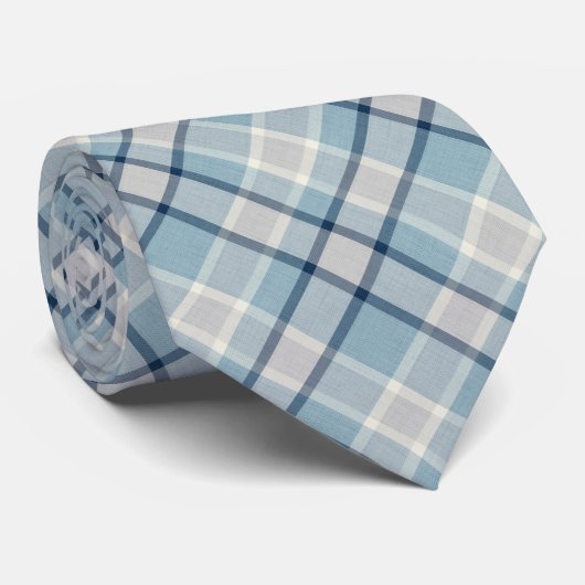 Cravate À damiers texturé gris clair (Roulé)