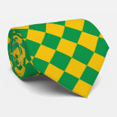 Cravate à damiers verte et jaune (Roulé)