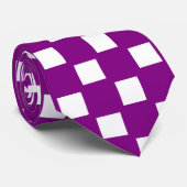 Cravate À damiers violet blanc (Roulé)