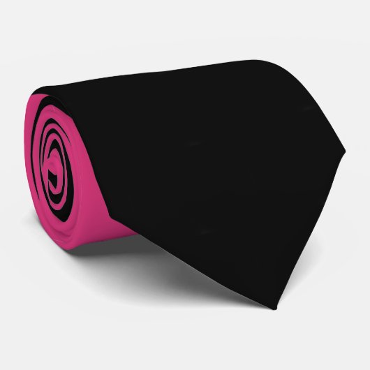 cravate à deux tons noir et rose (Roulé)