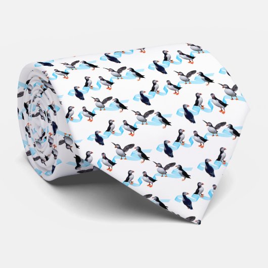 Cravate à double face de la partie de Puffin Impre (Roulé)